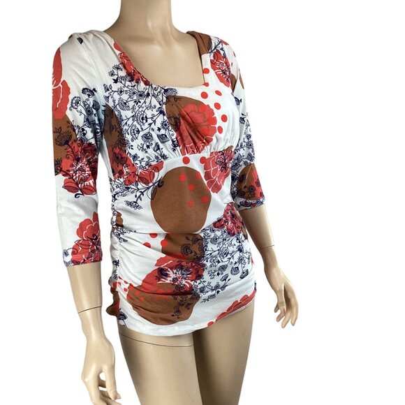 Cabi Top Size Large Stretch Knit Square Neck Womens 3/4 Sleeves - Picture 4 of 7